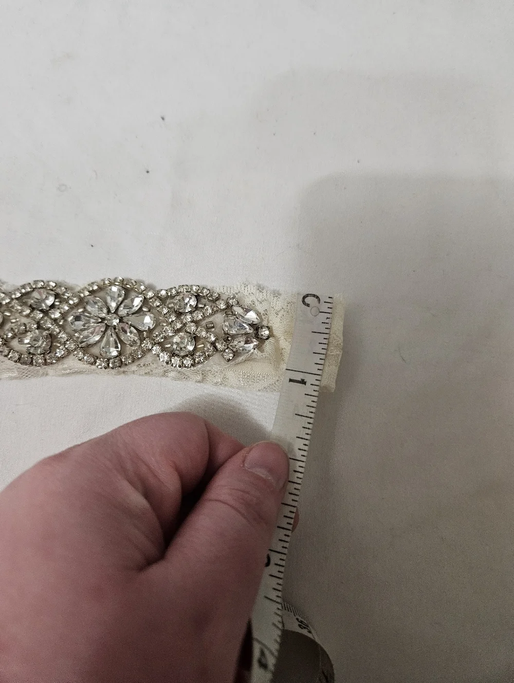 VTG 90s Crystal Wedding Garter Excellent Used Condition Non Slip Stretch Lace!